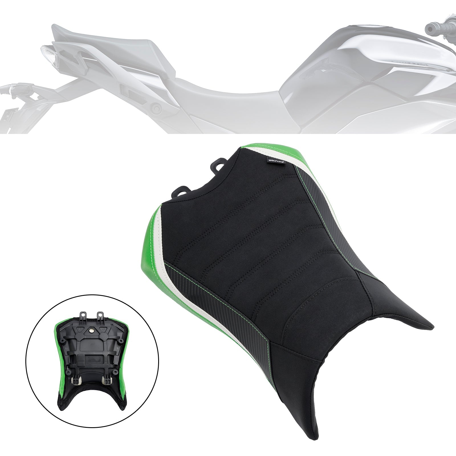 2022-2023 KAWASAKI Ninja 1000SX Front Driver Raider Seat Pillion Saddle Green