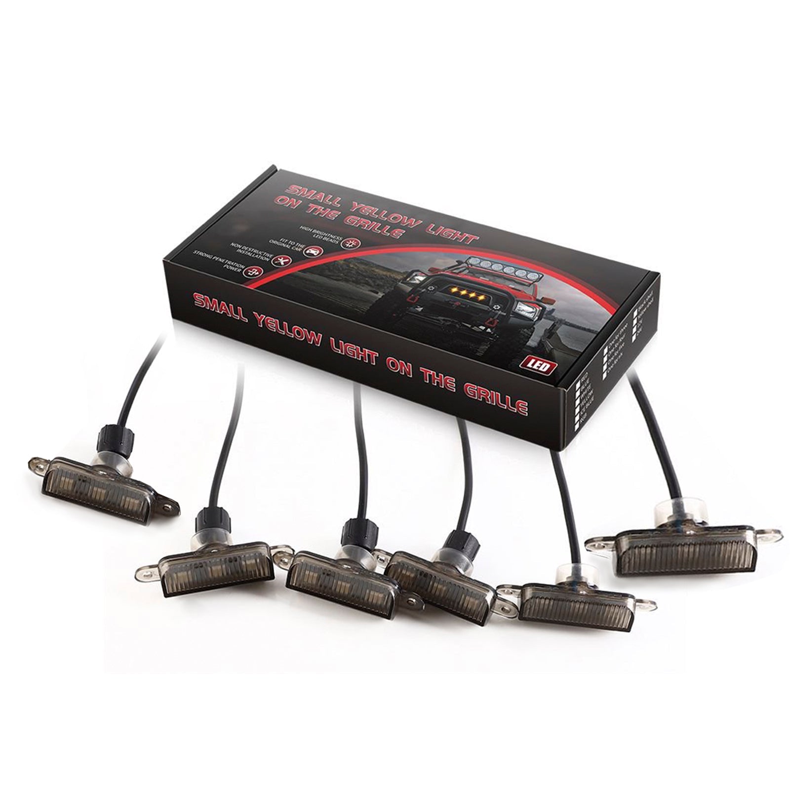 6Pcs Front Grille LED Lighting RGB With APP Controller For SUV off-road vehicles