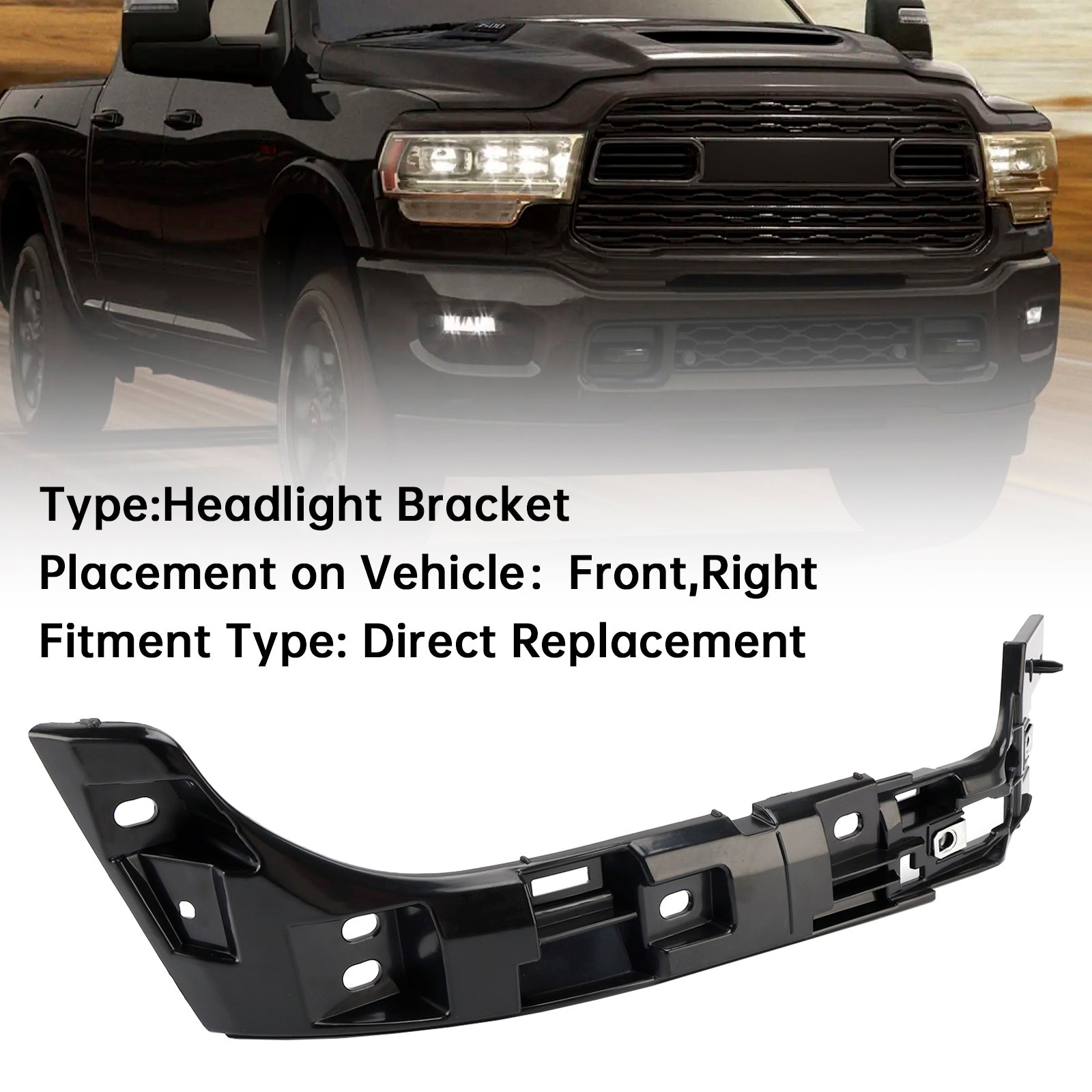 2019-2024 RAM 2500 3500 4500 5500 Passenger Right Headlight Bracket 68448770AA