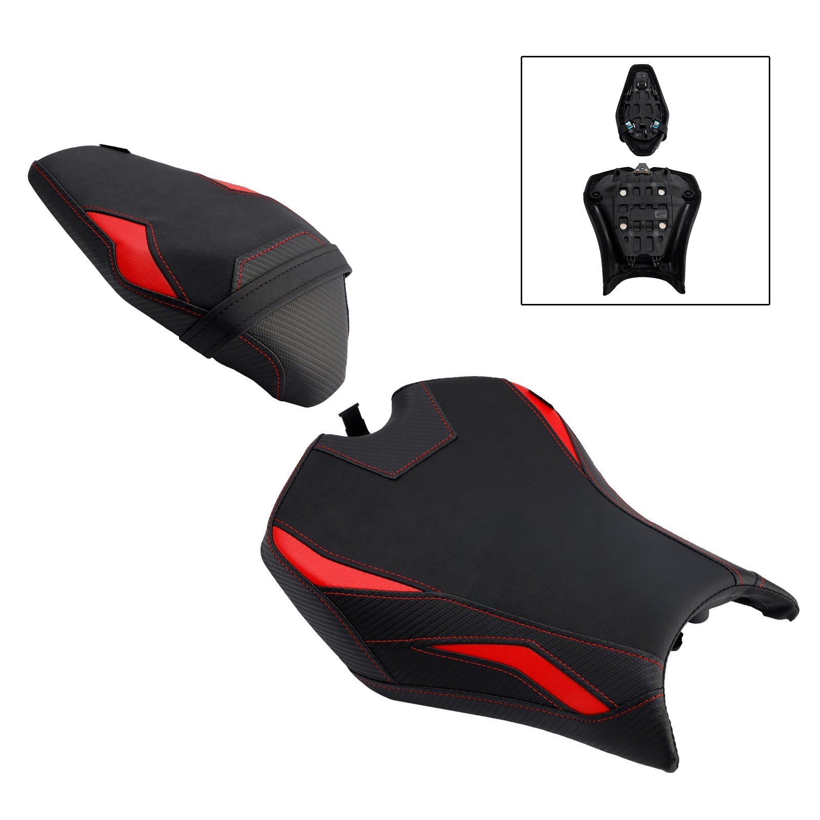 2025- For Kawasaki Z900 Zr900-F Front&Rear Raider Passenger Cushion Kit Red1