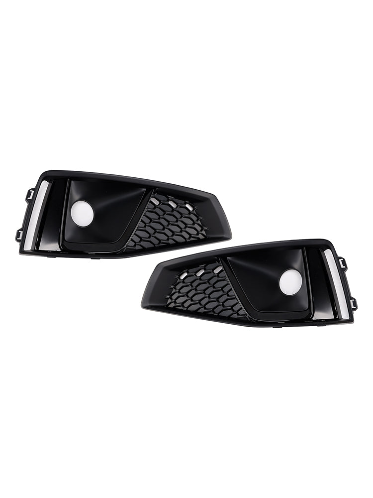 2018-2020 Audi A4 B9 S-LINE S4 Black Front Fog Light Grille Trim Cover