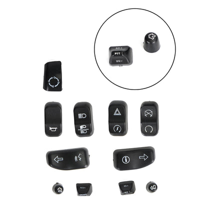 14-19 Glide Road King Models 11Pcs Hand Control Switch Button Covers