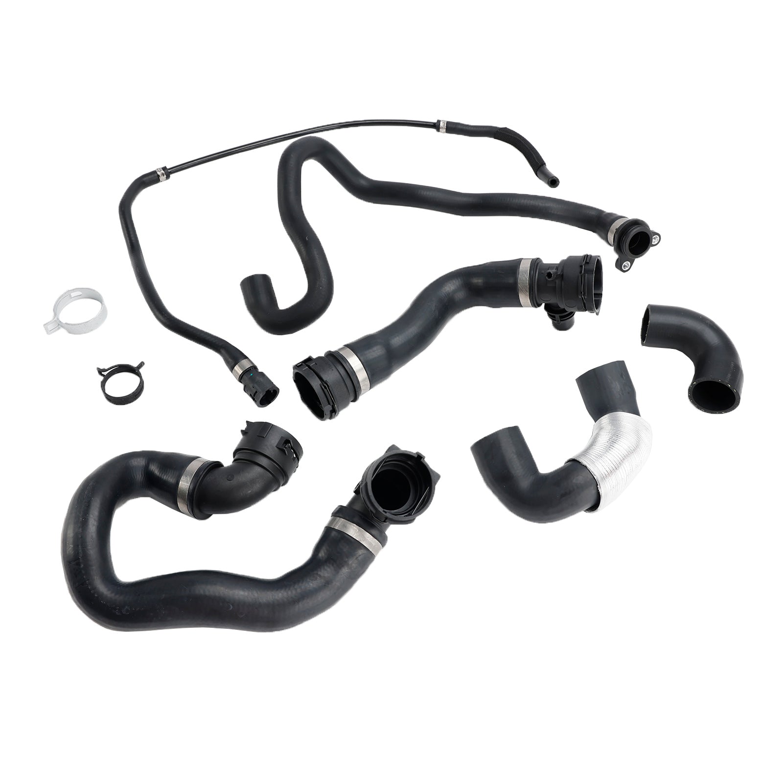 2008-2010 BMW 135i 6PCS Radiator Coolant Water Hose Pipe Kit 17128634285