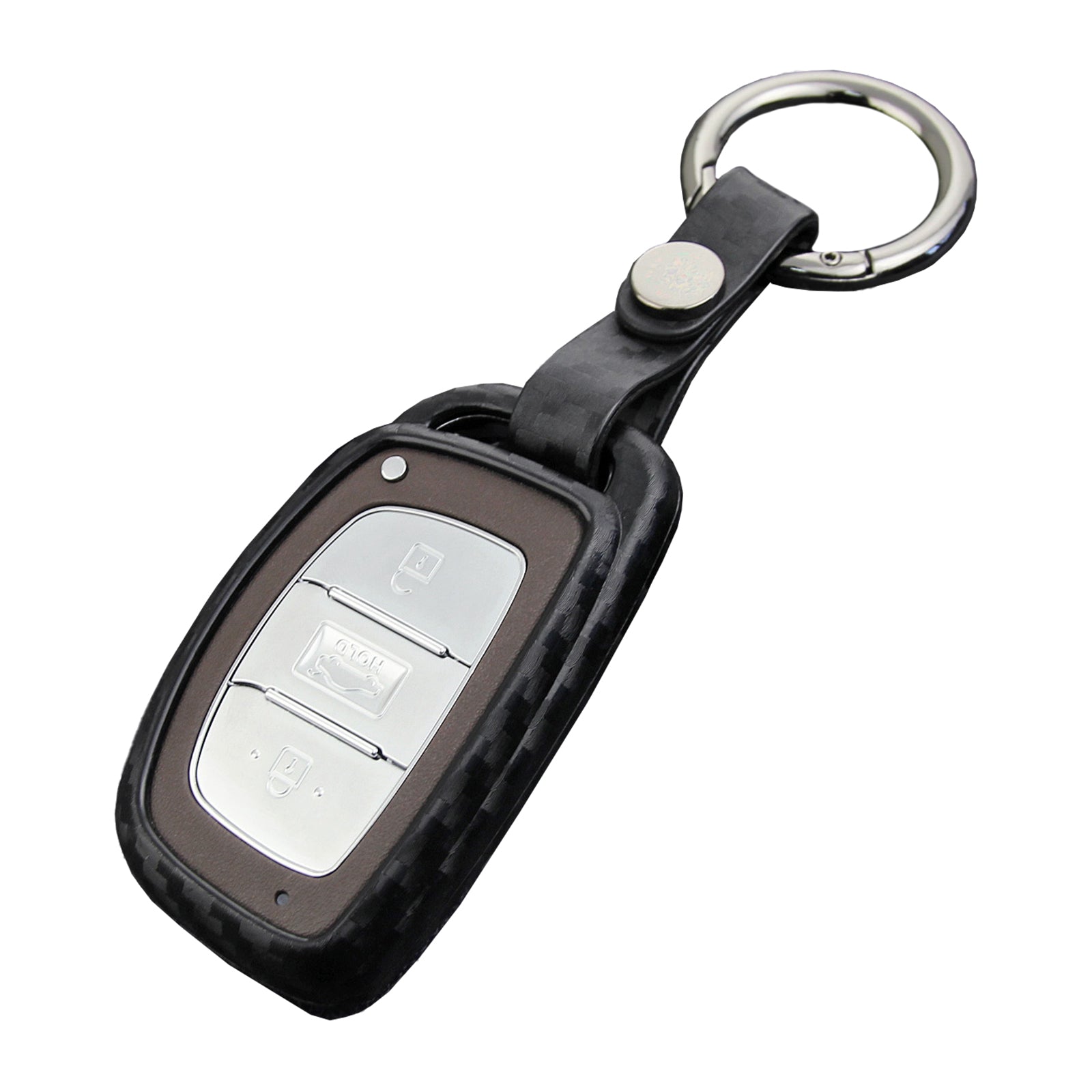 Leather Silicone Car Key Case Cover With Buckle For Hyundai