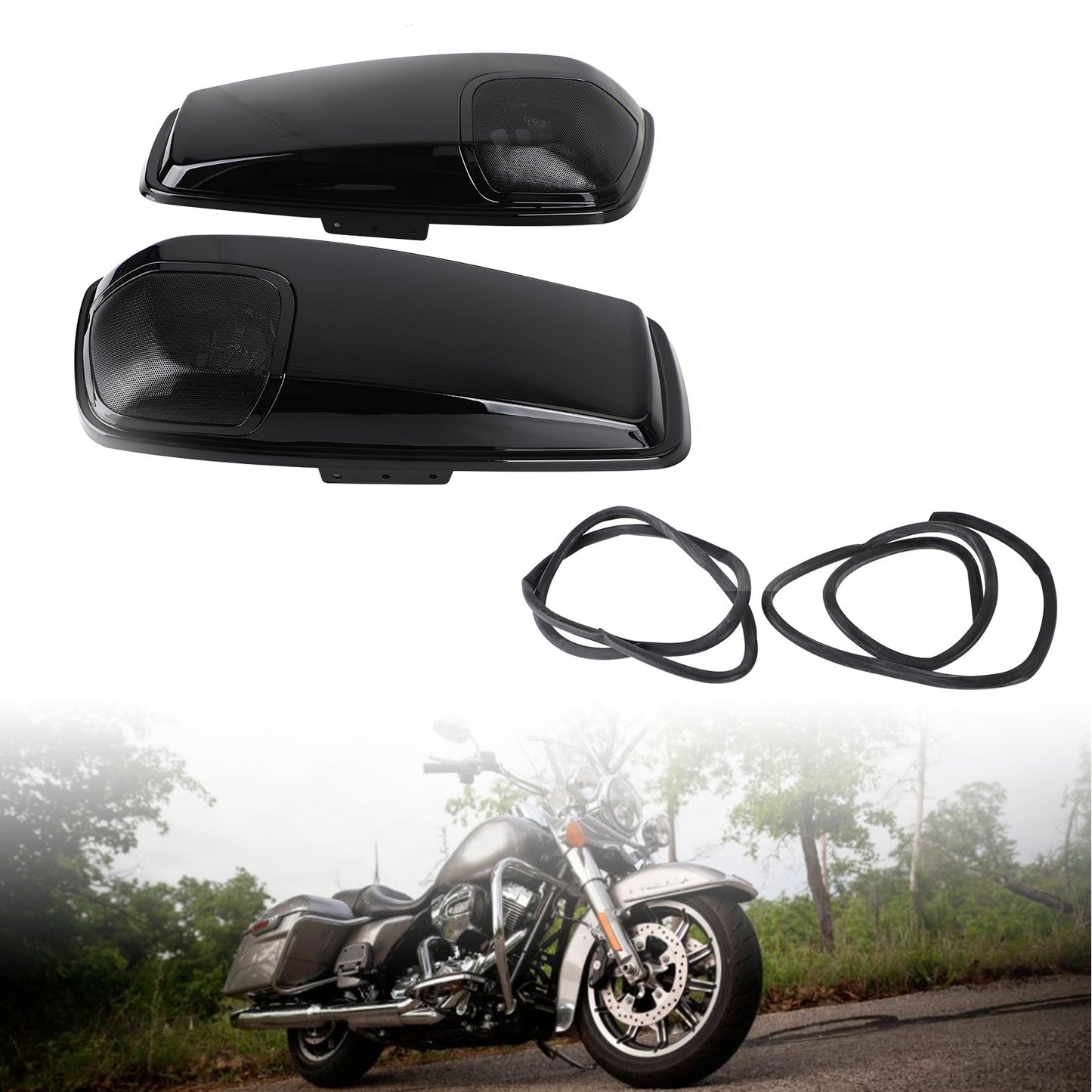 5x7" 14-20 Harley Touring Road King Street Glide Saddlebag Speaker Lids