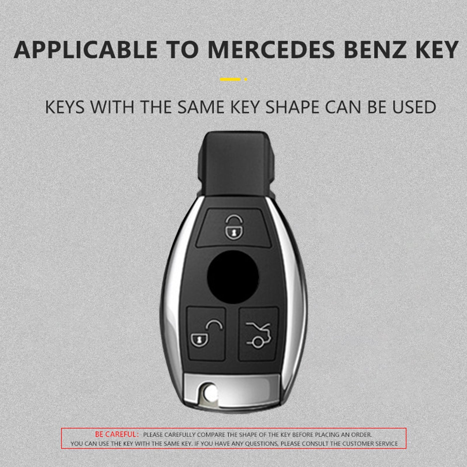 Benz GLC GLK CLS Leather Alloy Aluminum TPU Car Key Black Case Cover
