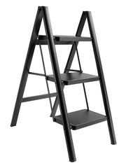 Lightweight 3 Step Ladder, Foldable with Wide Pedals, Compact Storage, 150kg Load Capacity