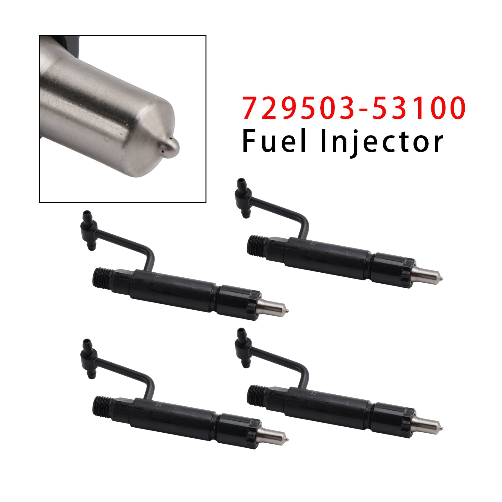 For Wheel Loader WA30-5 WA40-3 WA50-3 4PCS Fuel Injector 729503-53100