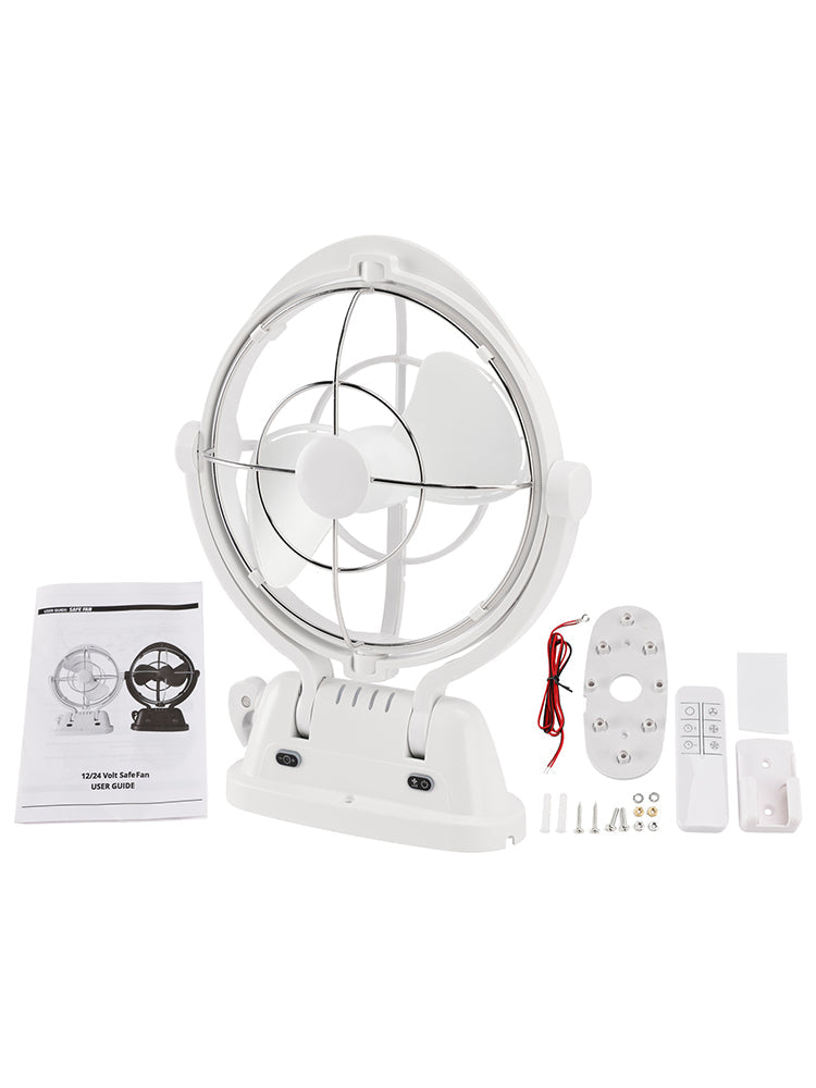 12V/24V Auto-Sensing Low-Power Draw Fan For Boats and RV White