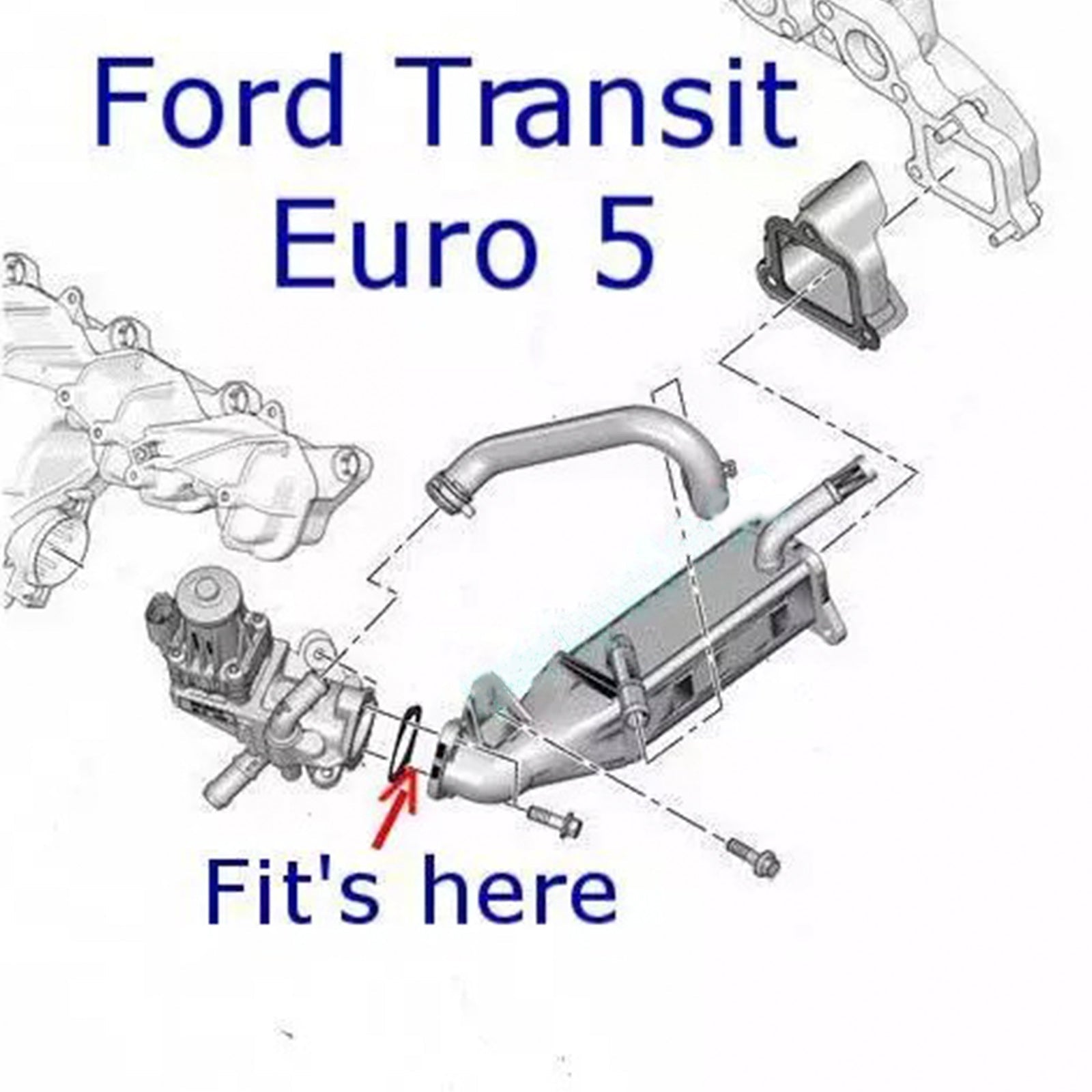2011 on Ford Transit Custom Euro5 & 6 2.2L 2.4 TDCi EGR Valve Block Plate