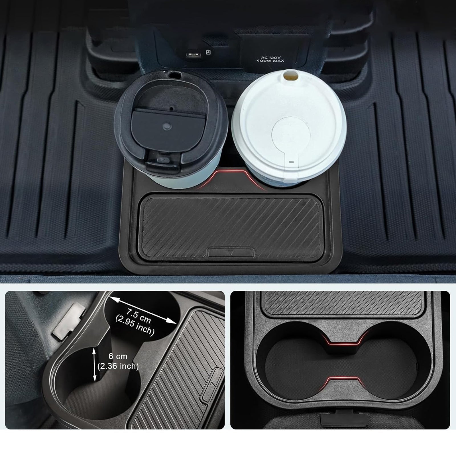 Trash Can with Cup Holder For Ford Maverick 2022-2025 Multi-Function
