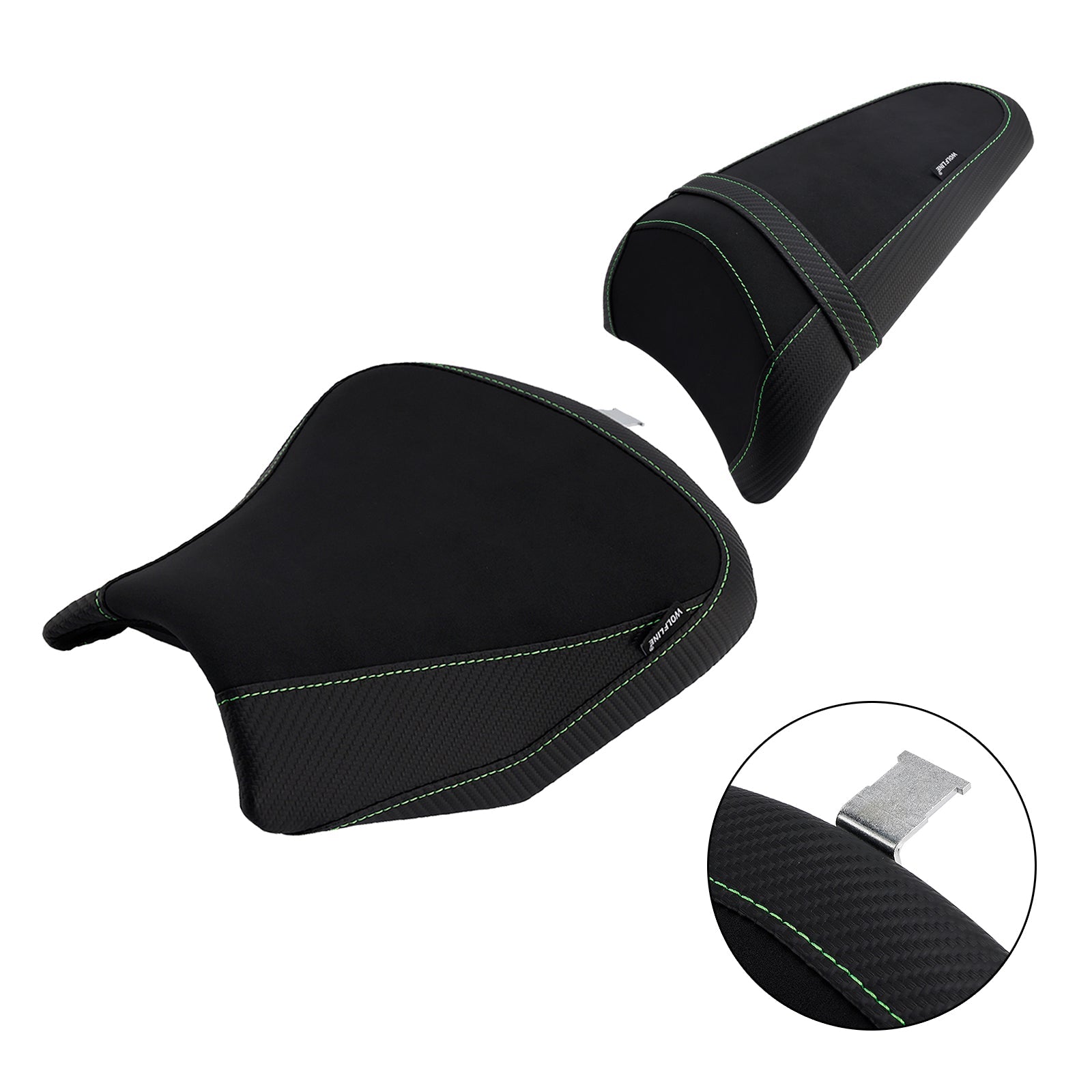 2017-2025 For Kawasaki Ninja 650 Z650 Front&Rear Raider Passenger Cushion Kit Green