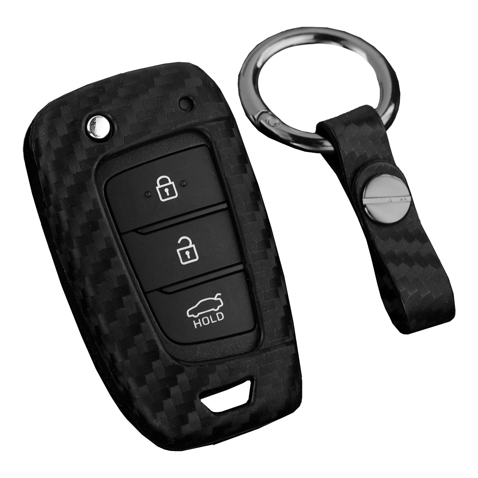 Leather Silicone Car Key Case Cover With Buckle For Honda Accord