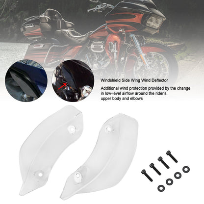 15-21 Fairing Windshield Side Wing Wind Deflector For Touring Road Glide clear Generic