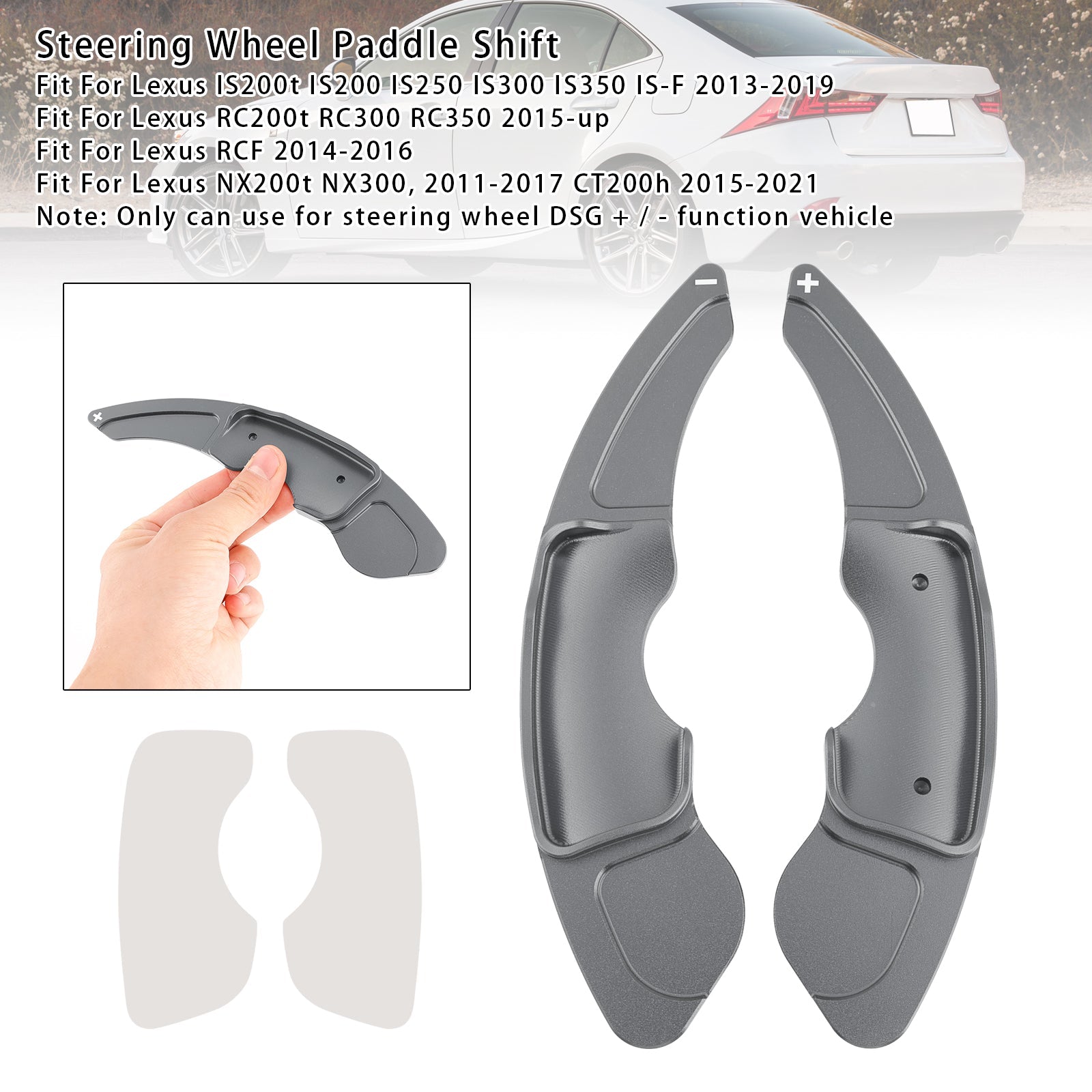 Steering Wheel Paddle Shifter Extensions For Lexus IS RC RCF NX