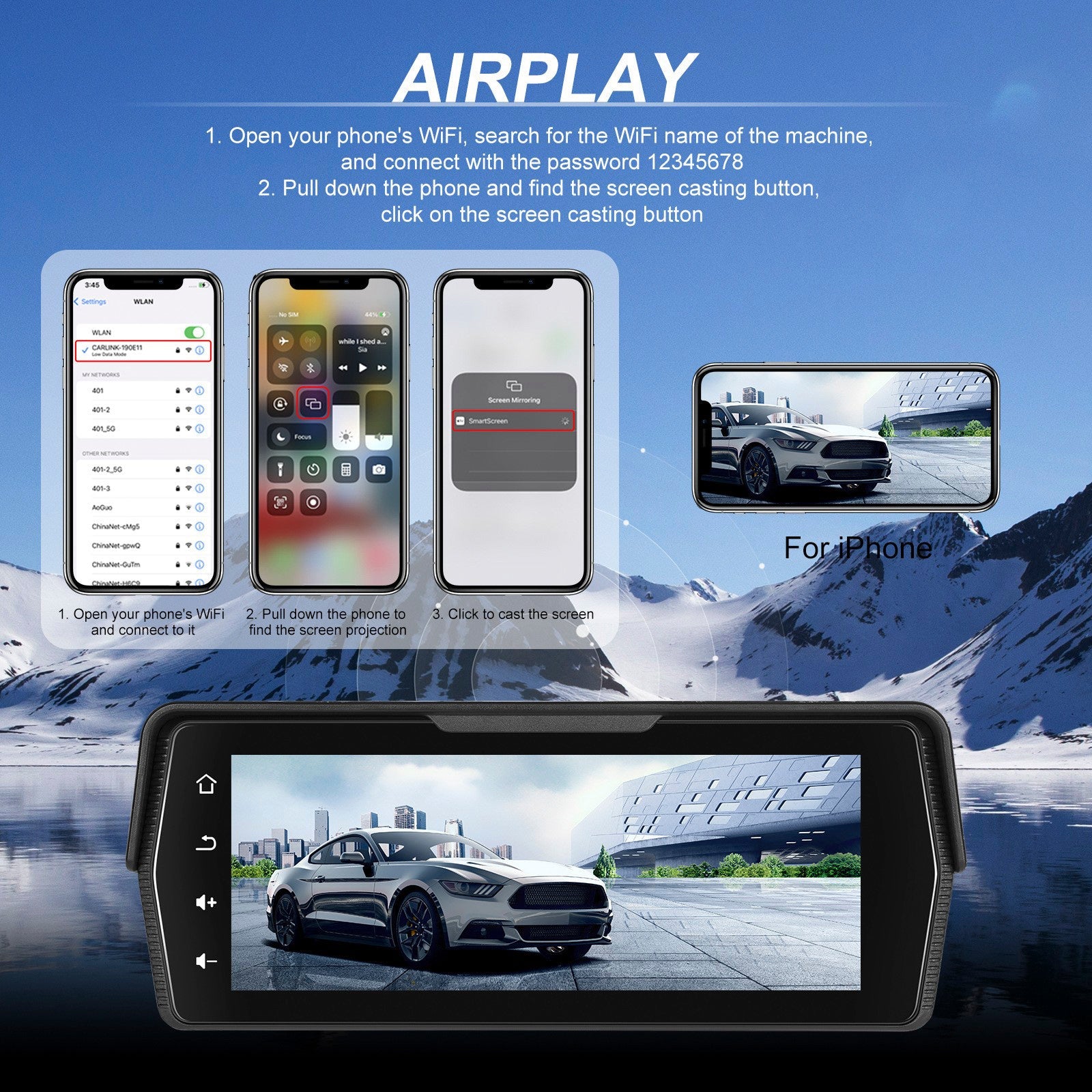 6.86-inch PND Wireless CarPlay Android Auto Screen Mirroring for Motorcycles
