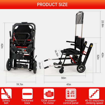 Large Wheel Motorized Climbing Wheelchair Stair Lifting Chair Elevator Disabled