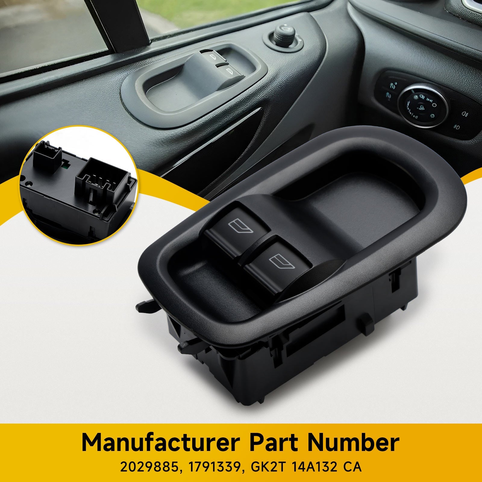 Ford Transit MK8 Custom 2014+ 1791339 Drivers Side Door Double Window Switch