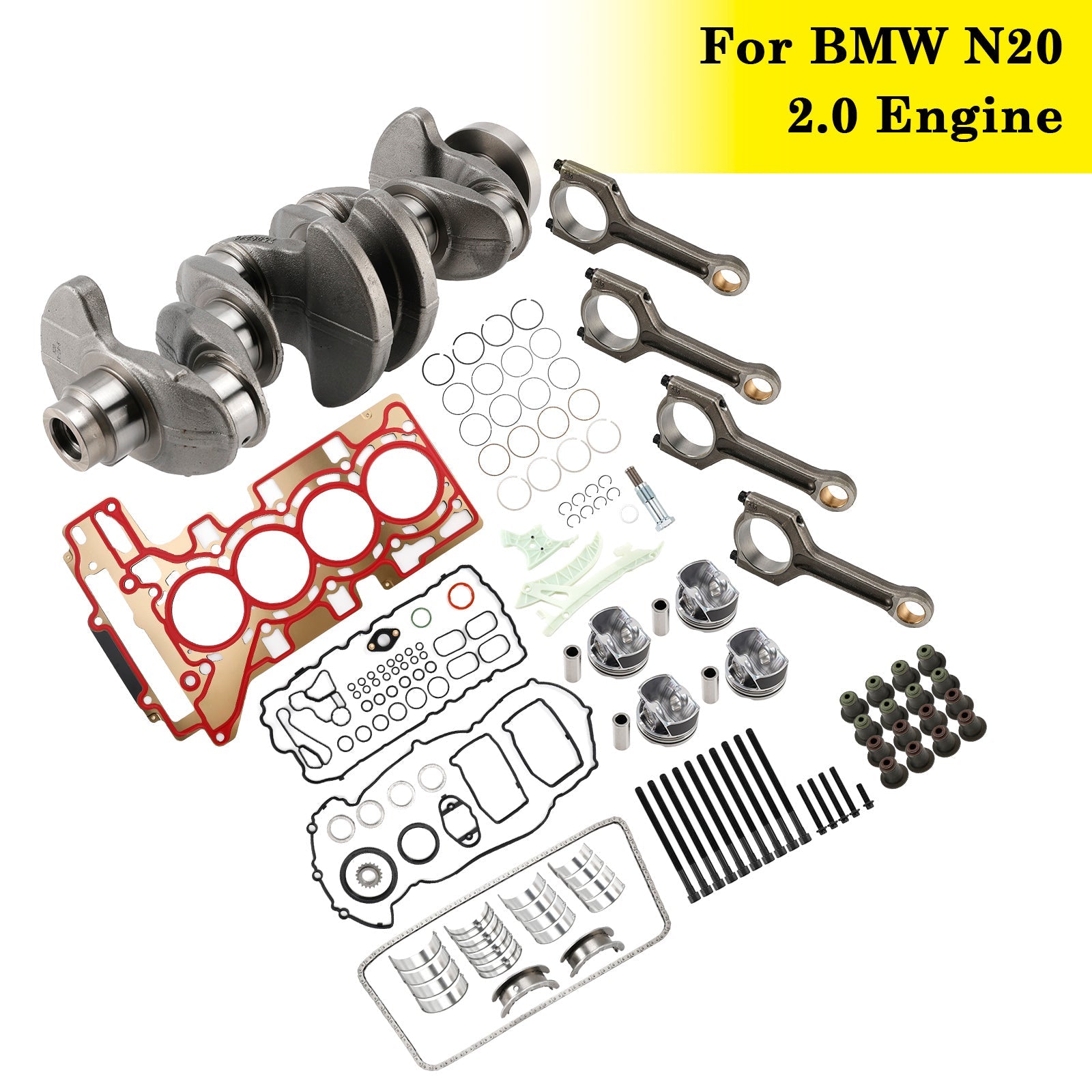 N20 for BMW 2.0 Engine Overhaul Rebuild Kit Crankshaft/Conrods/Piston Kit/Gasket