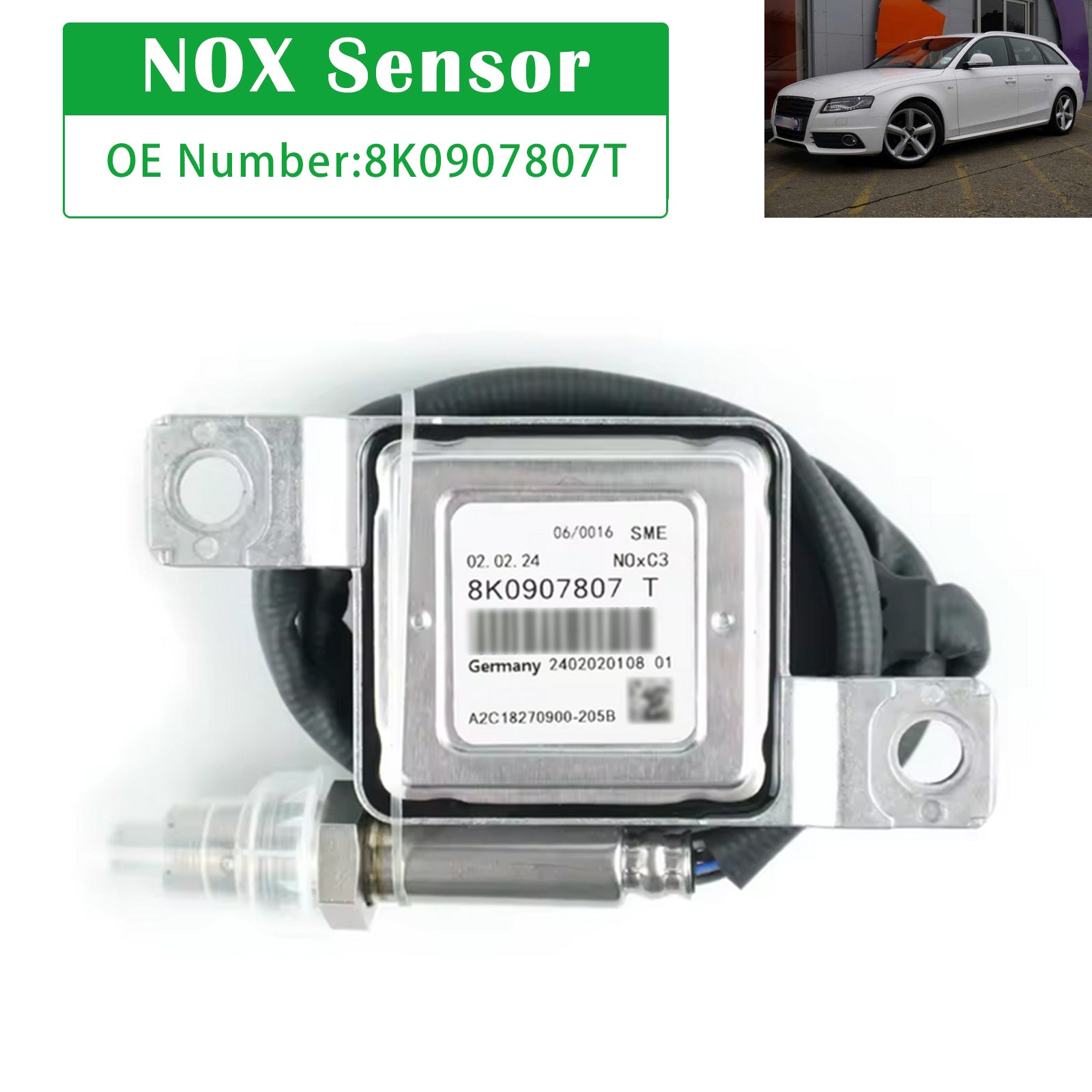 2013-2017 Audi A5 8T3 2.0 TDI quattro Coupe NOX Sensor Pre Cat 8K0907807