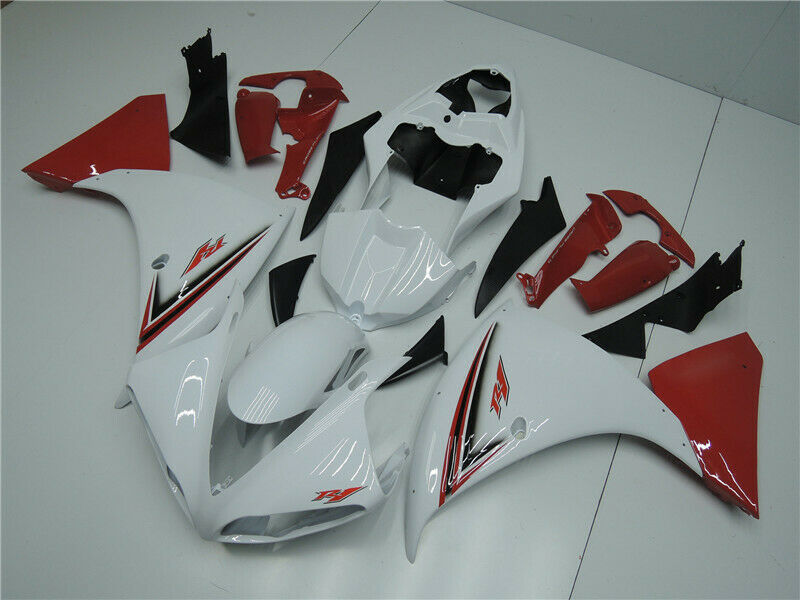Injection Plastic ABS Fairing Fit for Yamaha YZF R1 2009-2011 Red White Generic
