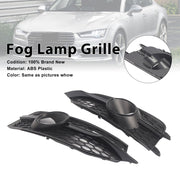 Black Front Bumper Fog Light Grille Cover Bezel Fit Audi S7 A7 S-Line 2012-2015