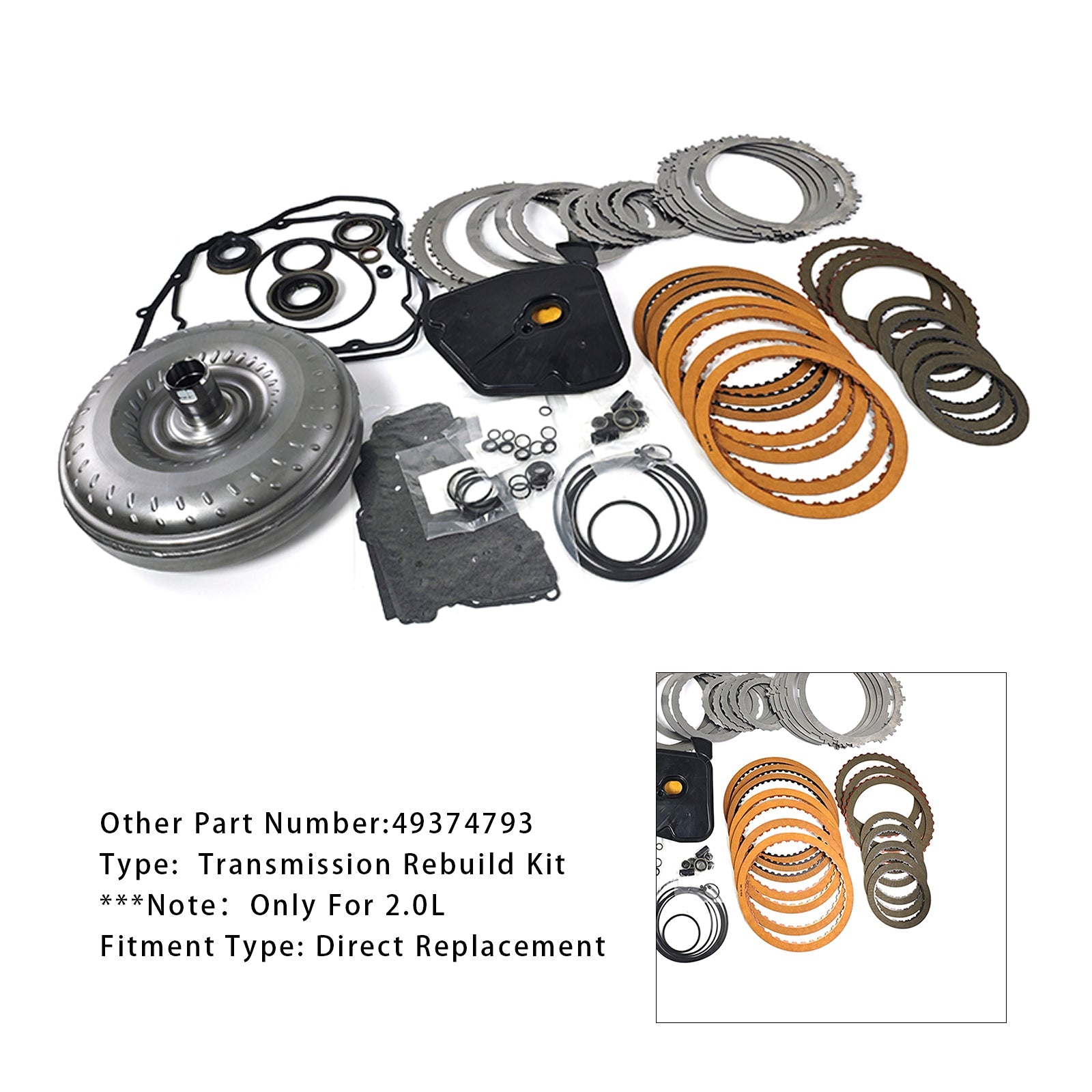 2013-on Ford 2.0L 6F35 Transmission Rebuild Kit With Torque Converter