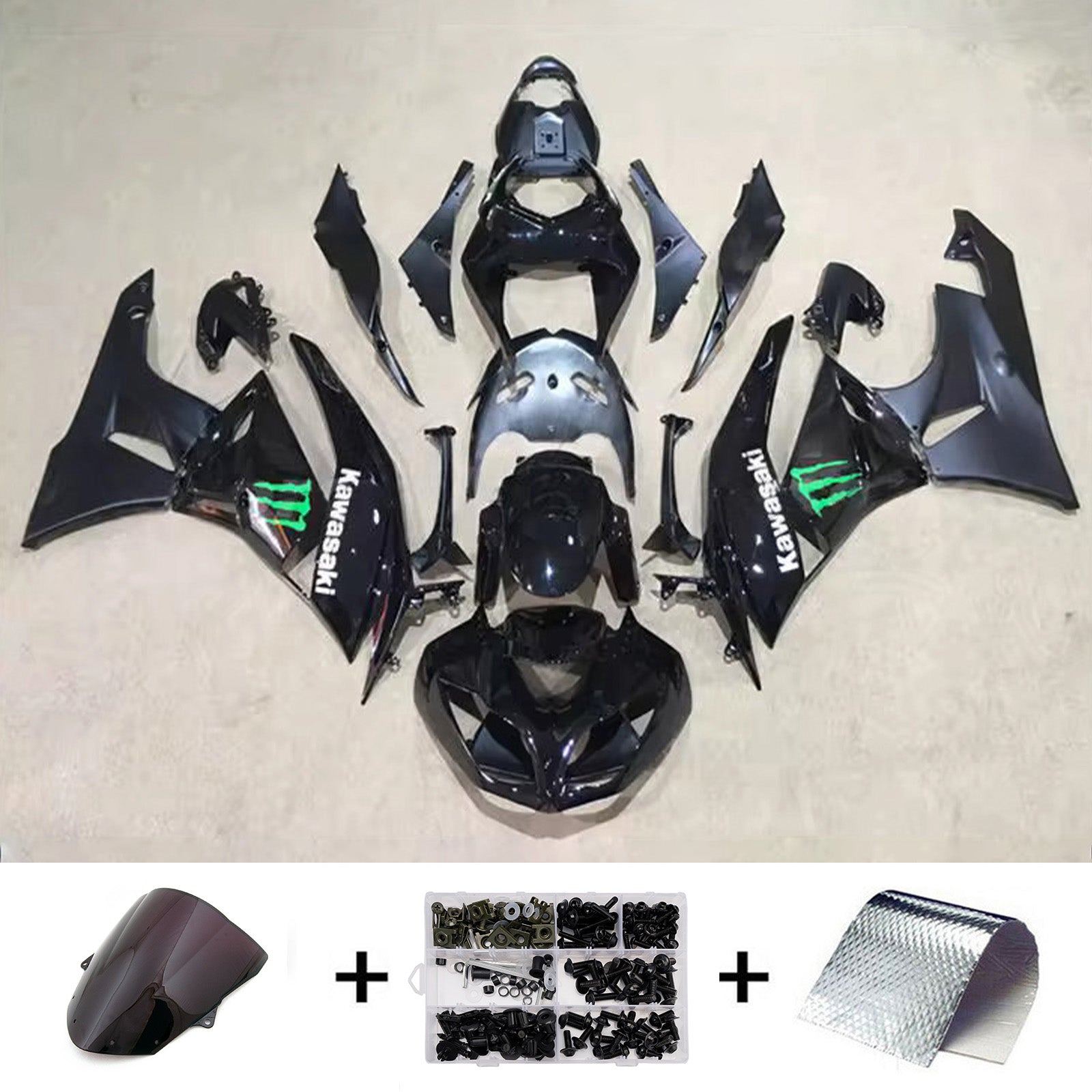 Injection Fairing Kit Bodywork Plastic ABS fit For Kawasaki ZX6R 636 2009-2012