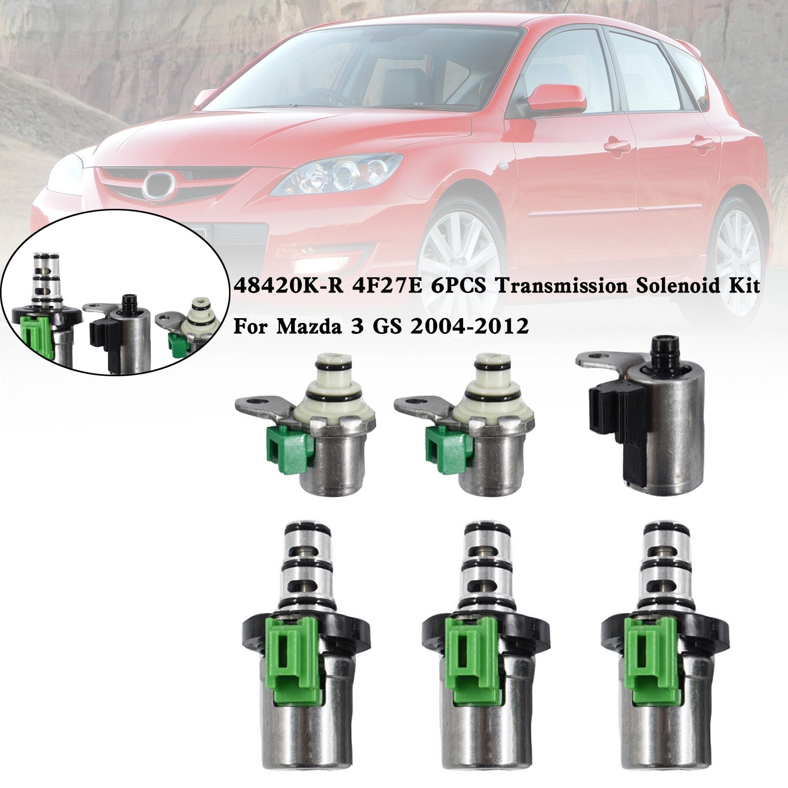 Mazda 3 GS 2004-2012 48420K-R 4F27E 6PCS Transmission Solenoid Kit