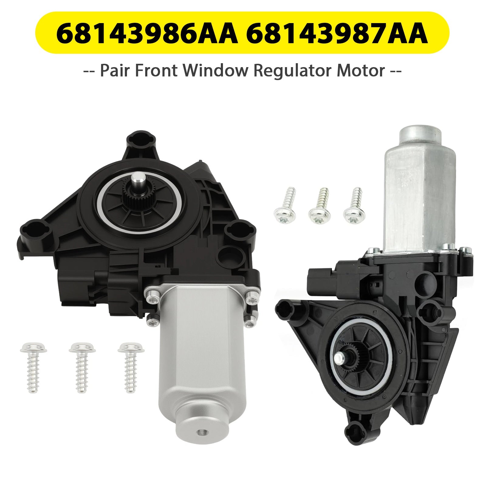2011-2023 Charger 300 Pair Front Window Regulator Motor 68143986AA 68143987AA