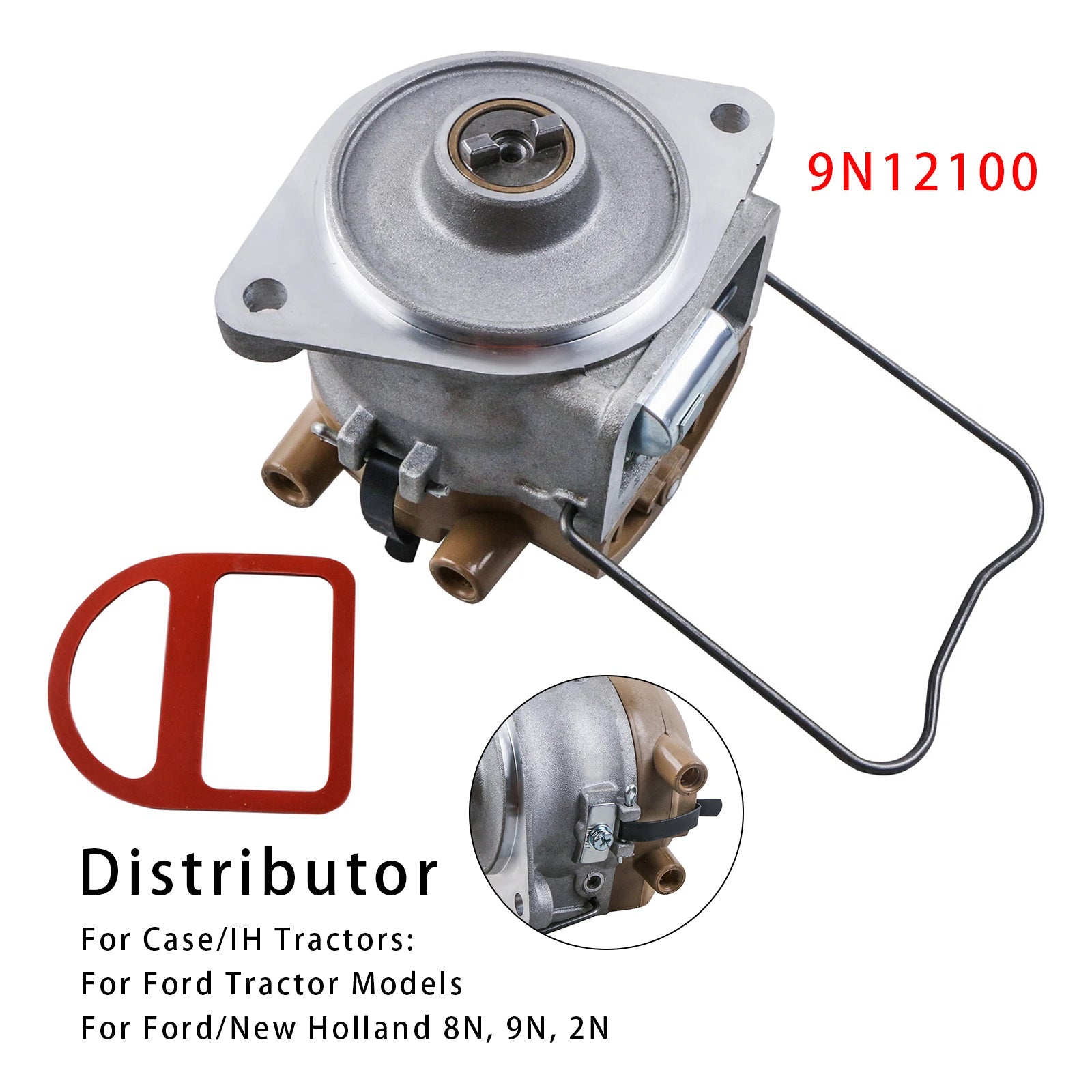 Front Mount Distributor w/ Gasket 9N12100 For Ford Holland 8N 9N 2N Tractor