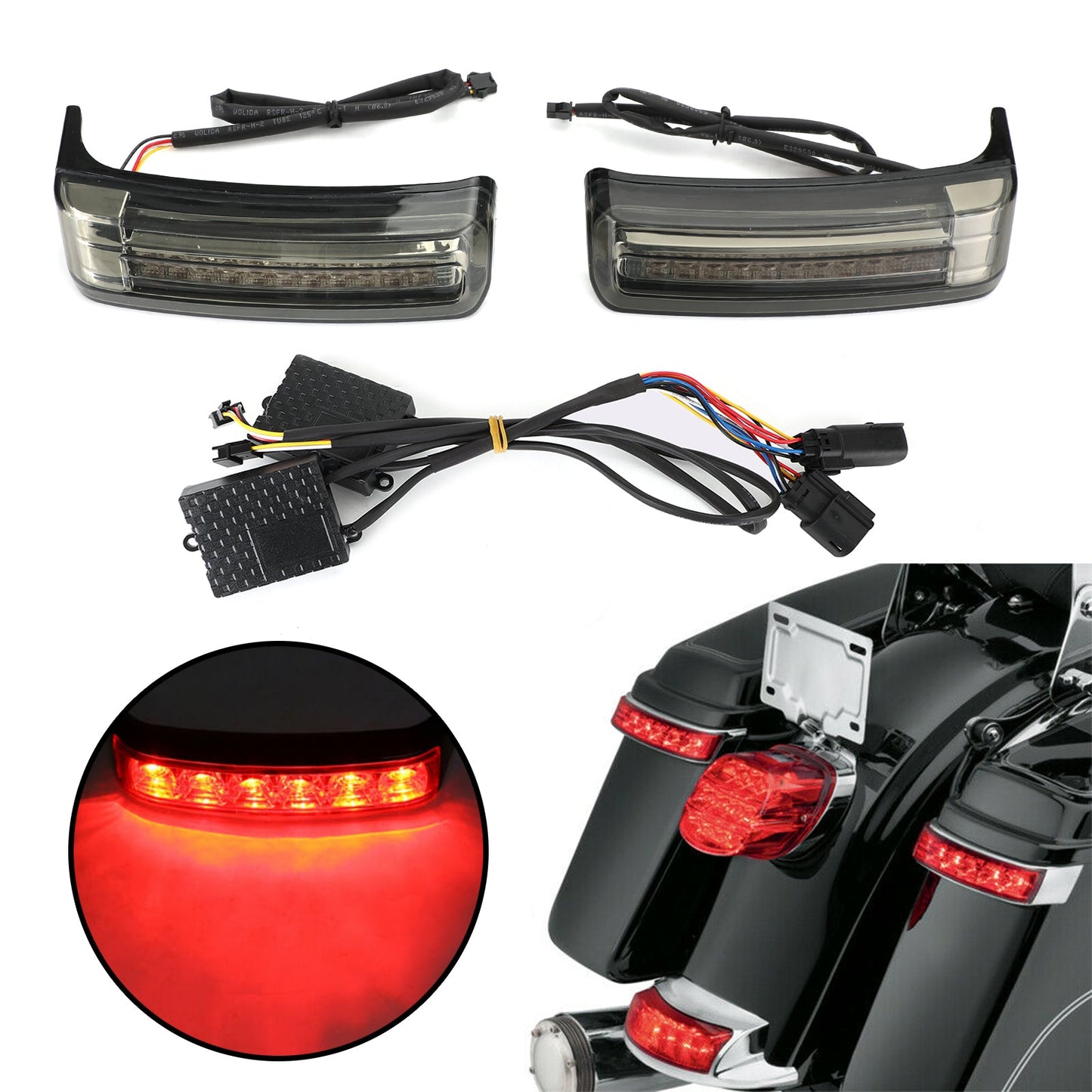 14-21 Touring Generic LED Saddlebag Saddle Bags Run Brake Turn Lamp Lights For