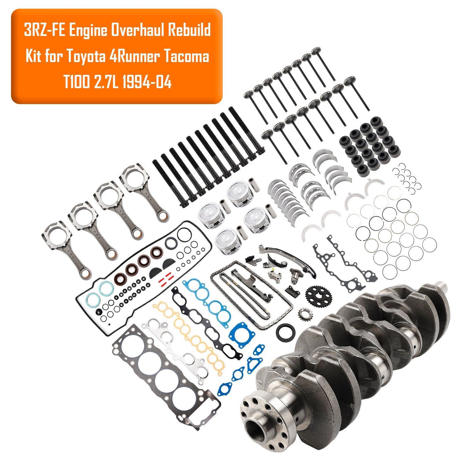 1995-2004 Toyota Tacoma 2.7L 2694CC l4 DOHC 3RZ-FE Engine Overhaul Rebuild Kit 13411-75901 3-3SRH106
