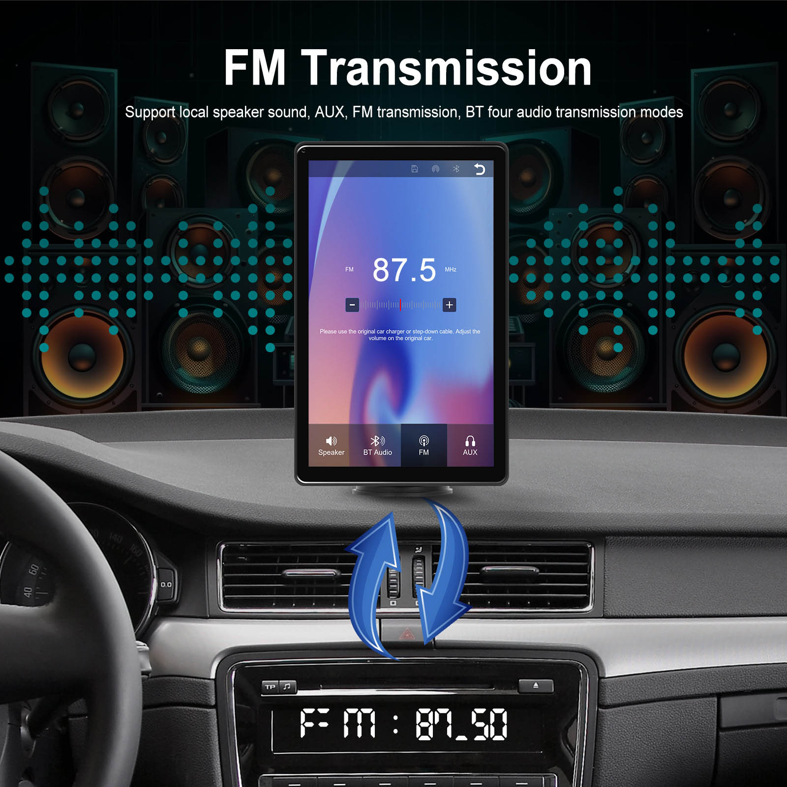 8" Touch Screen Apple CarPlay Android Auto Horizontal Vertical Switching Display