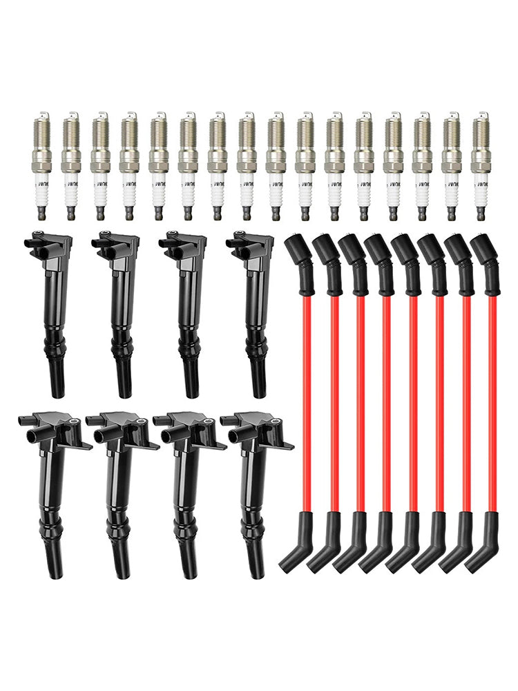 2018-2022 Ford F-350 Super Duty 6.2L V8 8 Ignition Coil+16 Spark Plug+8 Wires UF834 UF865 HL3Z-12029-C