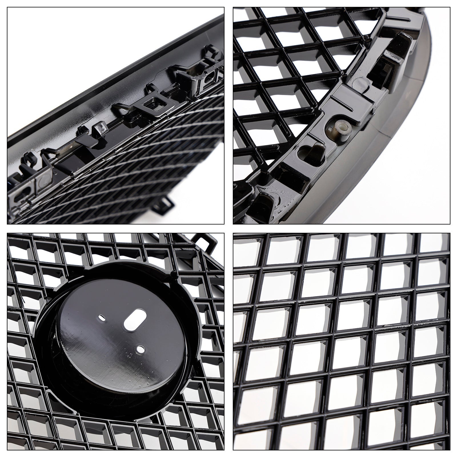 2012-2015 Jaguar XF XF-R Style Front Bumper Grill Grille Gloss Black