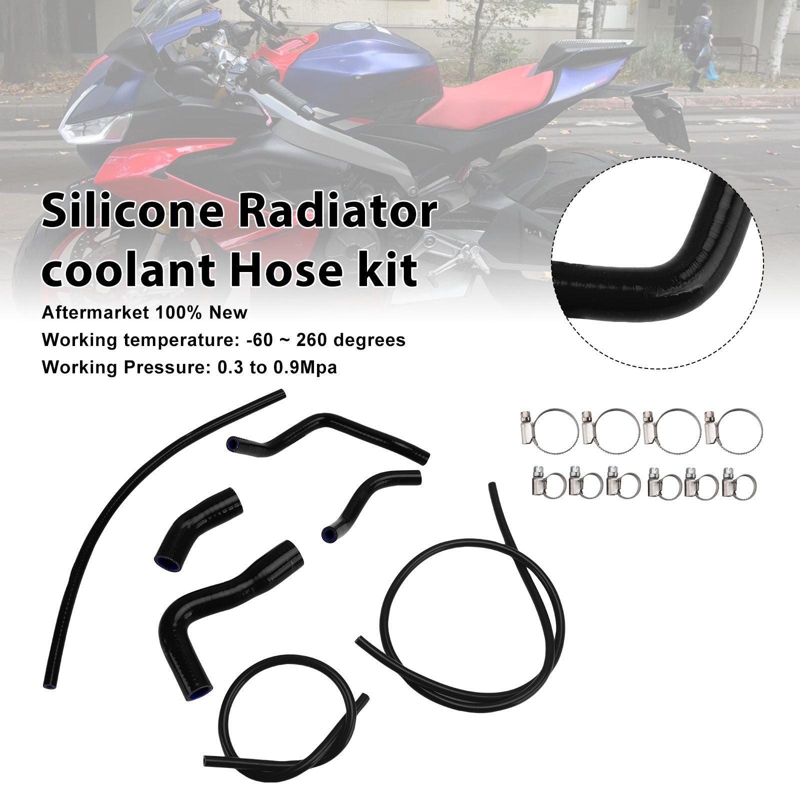 2021-2025 Aprilia RS 660 RS660 Silicone Radiator coolant Hose
