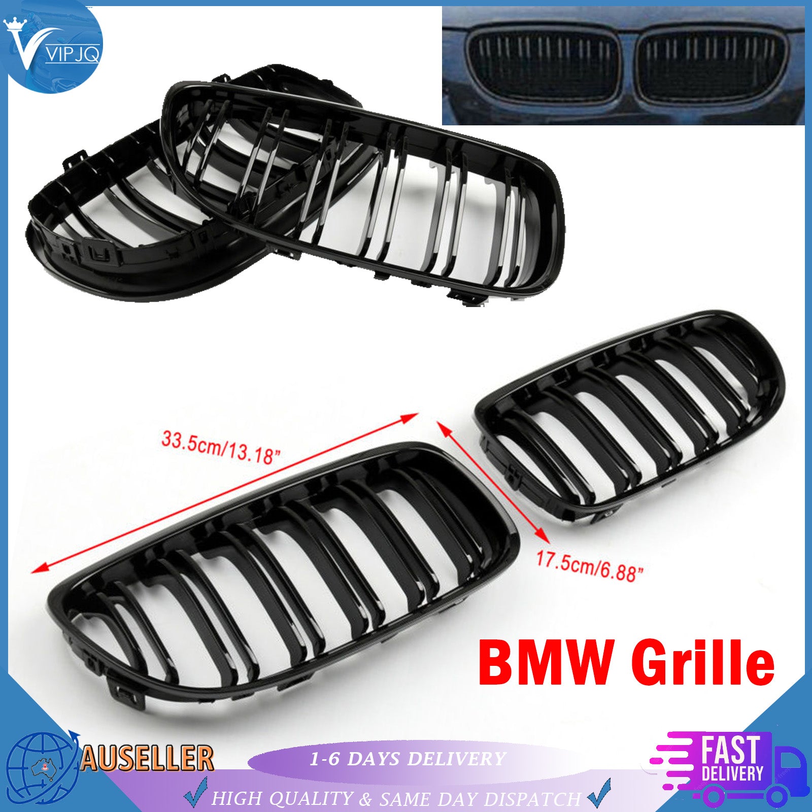 2009-2011 Fit BMW 3 Series E90/E91 LCI Diamond Front Kidney Grill Grille