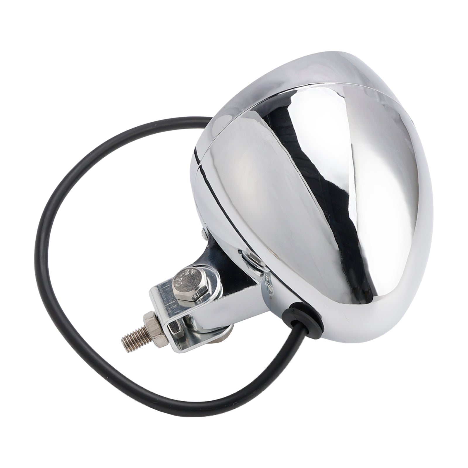 Motorcycle Beam Headlight Fog Lamp Custom Chrome Fits For Racer Bobber Chopper