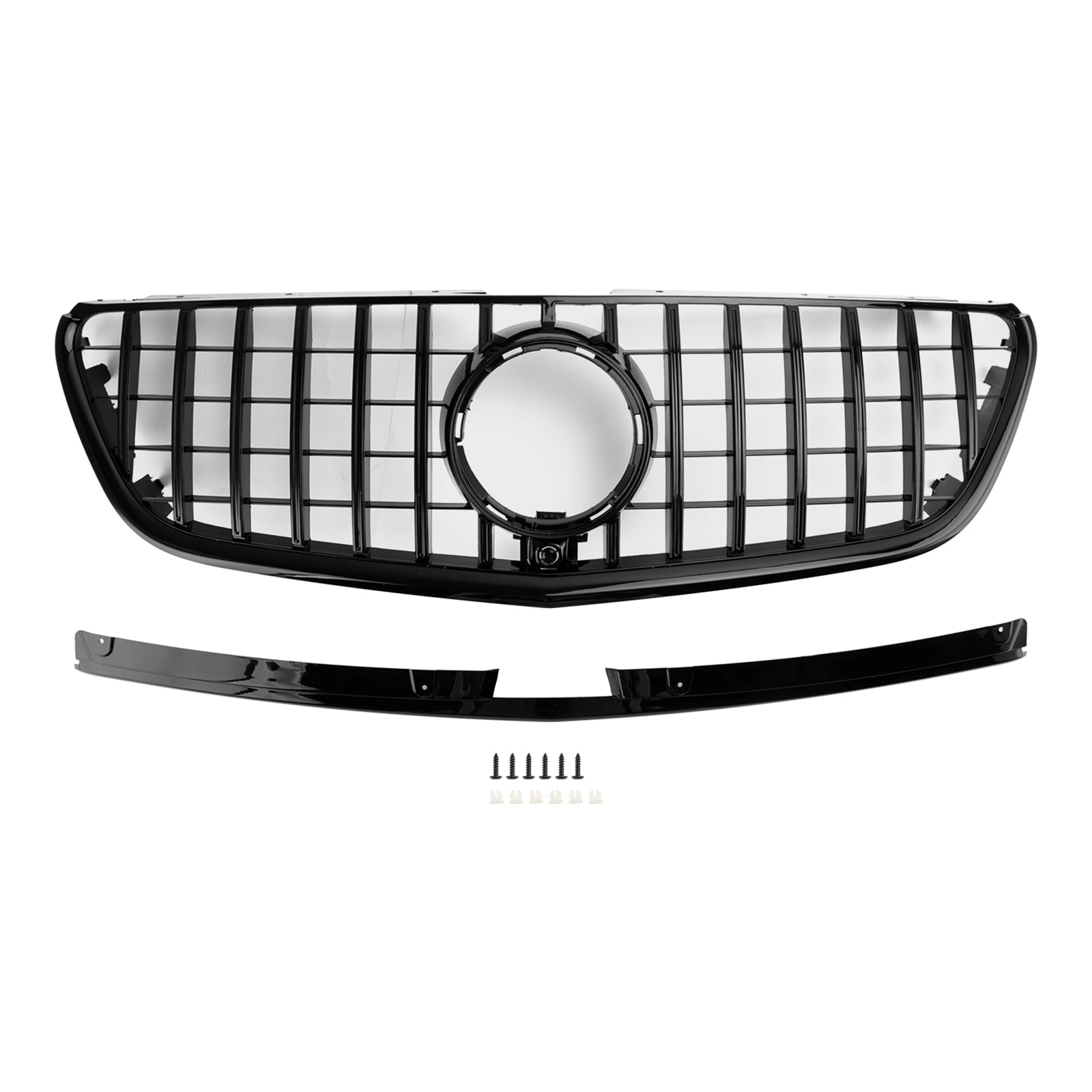 2015-2019 Vito W447 Mercedes GT Stlye Gloss Black Front Bumper Grill Grille