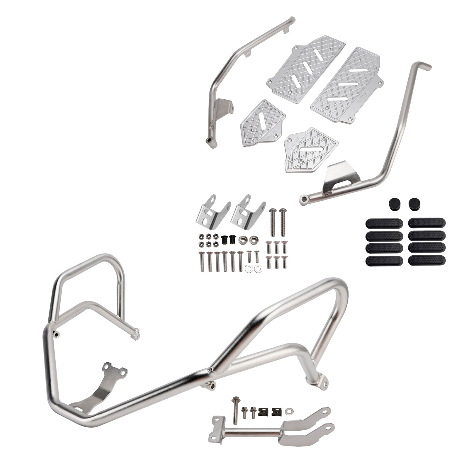 2022-2025 Honda Adv350 Upper Lower Kit Engine Guard Frame Crash Bar Silver