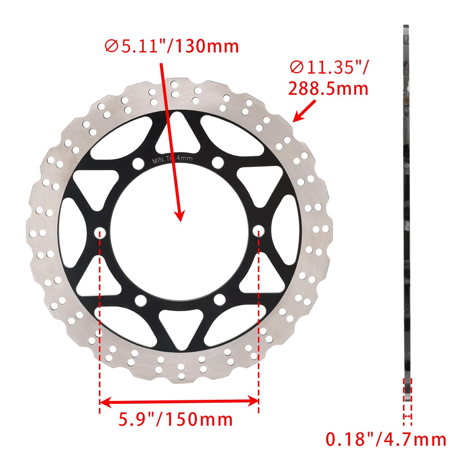 2008-2011 Kawasaki EX 250 Ninja 250 EX250K Front Solid Brake Disc Rotor 41080-0113-11H