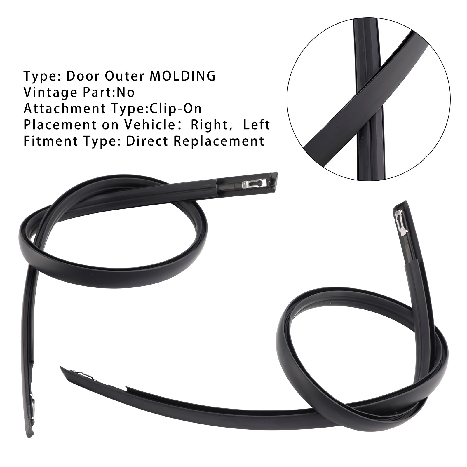 2012-2015 Honda Civic 2PCS Roof Molding Trim Left+Right