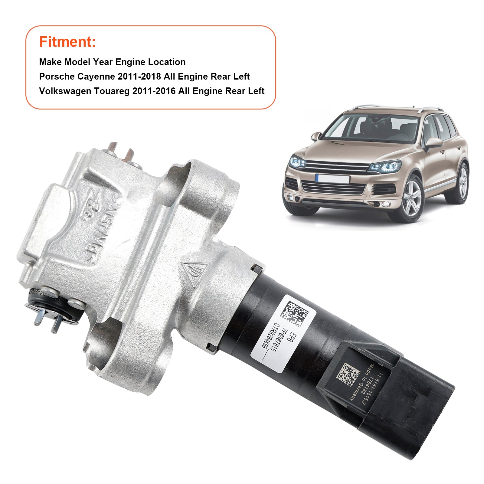 Rear Left Parking Brake Actuator For Volkswagen Touareg 11-16 Porsche Cayenne