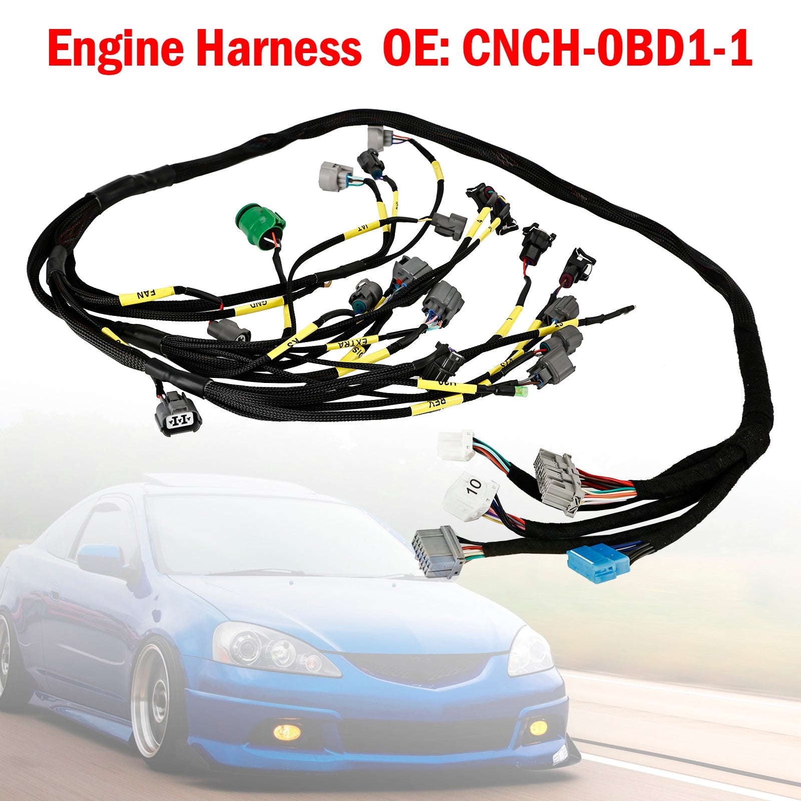 Honda Civic Integra B16 B18 D16 OBD1 Budget D & B-series Tucked Engine Harness CNCH0BD11