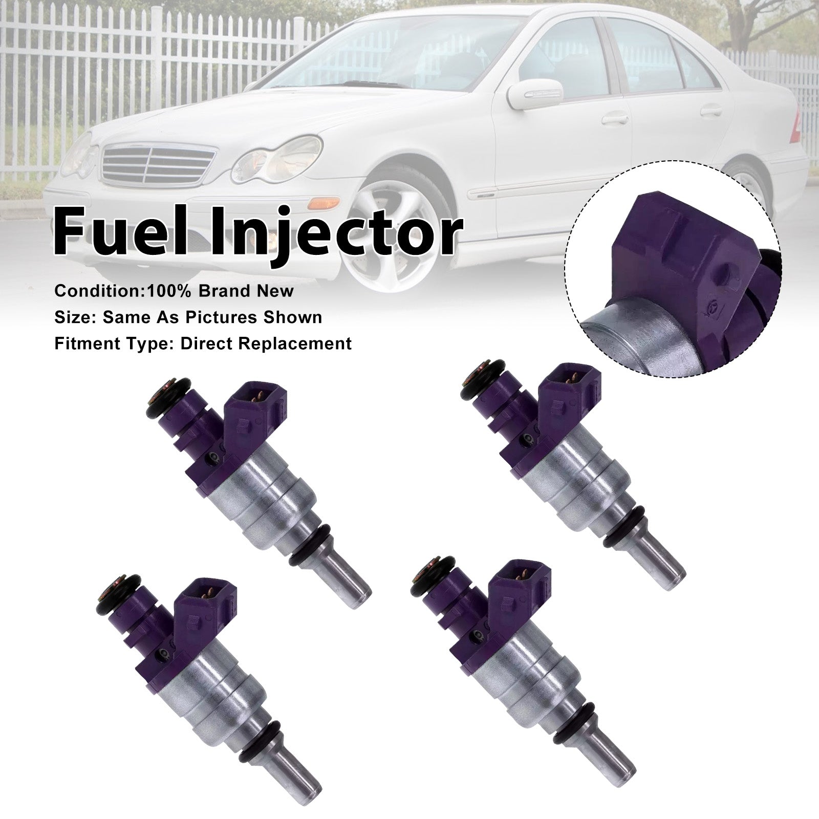 4Pcs Fuel Injector For Mercedes-Benz C230 2002 SLK230 2001-2004 0000787249