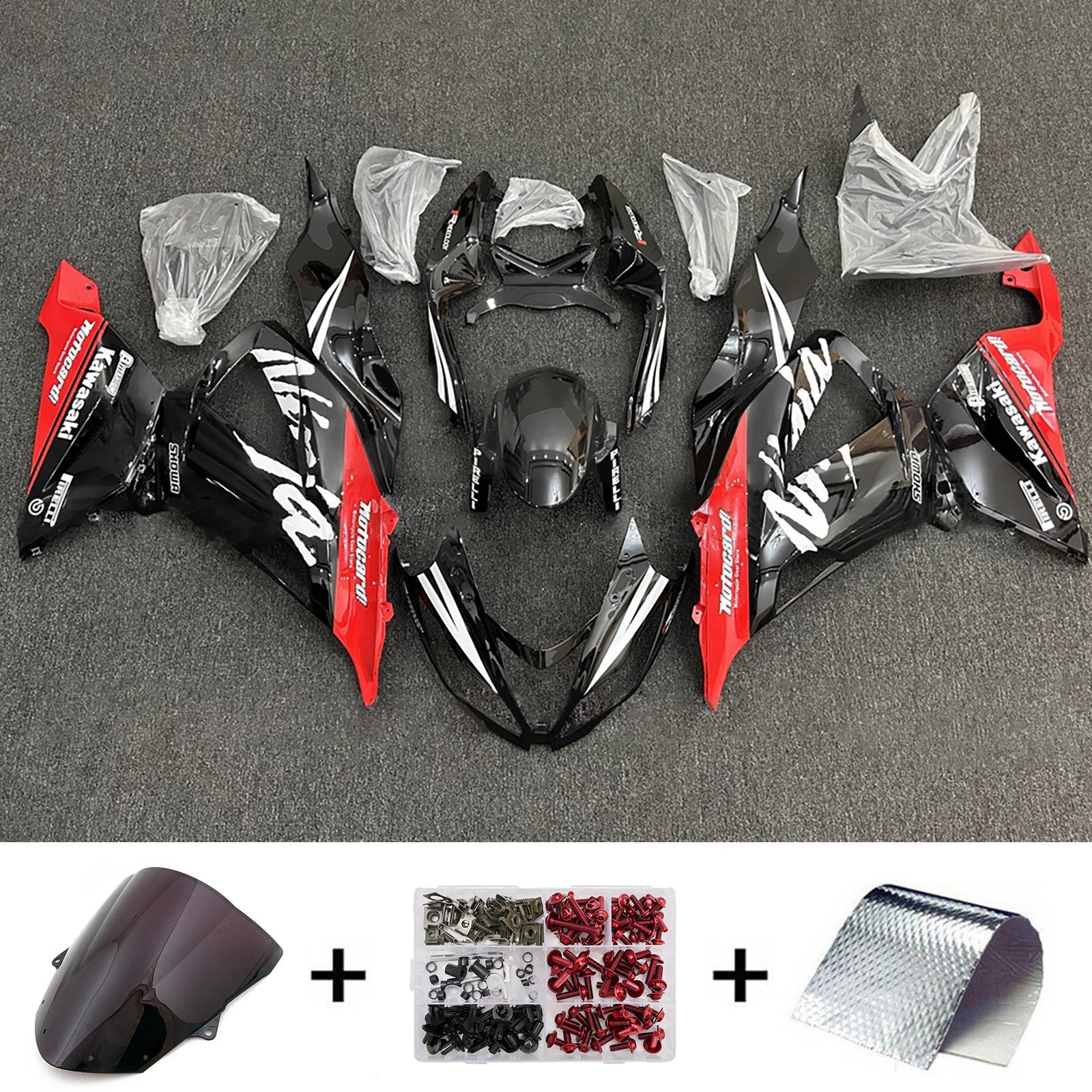 Injection Fairing Kit Bodywork Plastic ABS fit For Kawasaki ZX6R 636 2013-2018