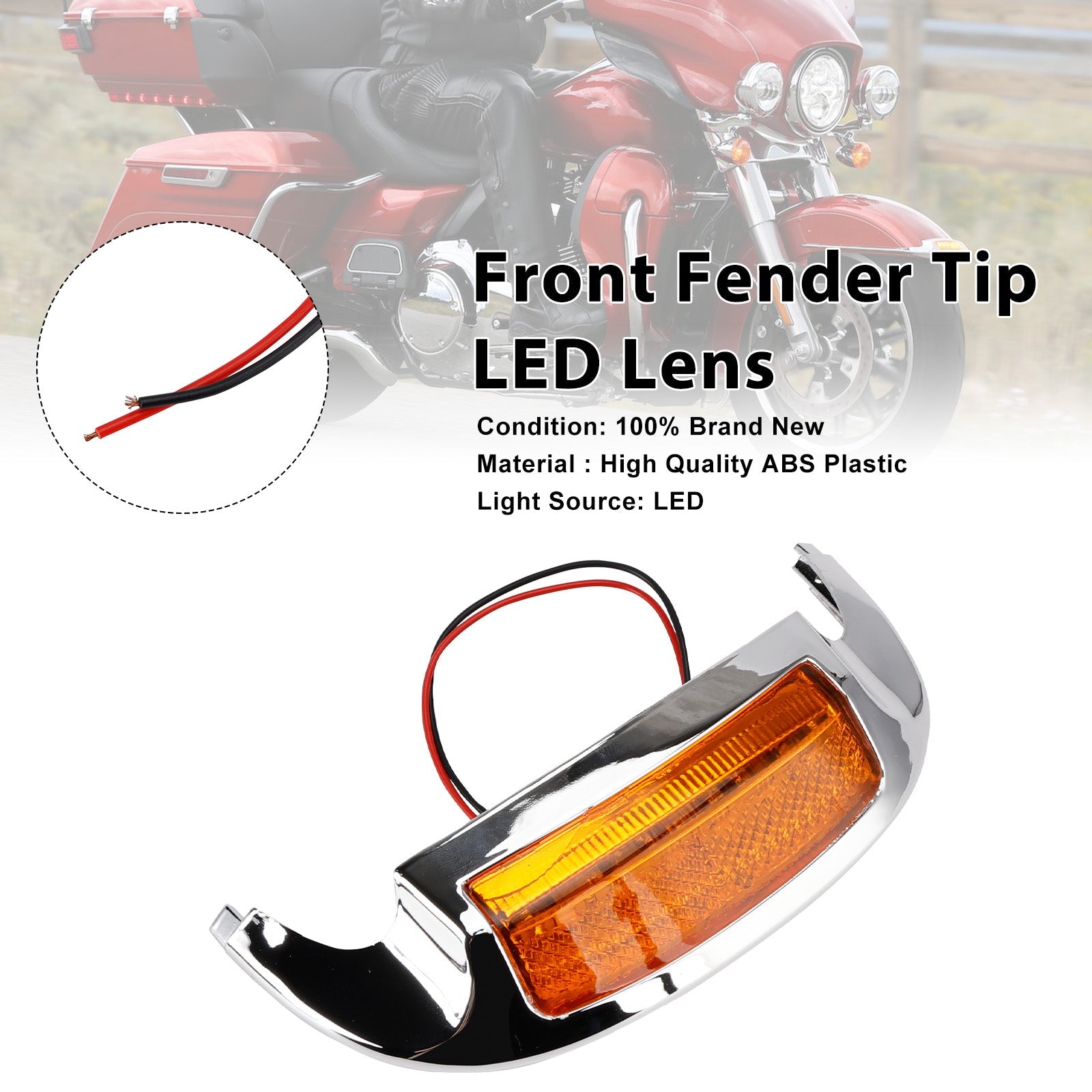 Front Fender Tip LED Lens Fit For Electra Glide Ultra Limited Low 2014-2023