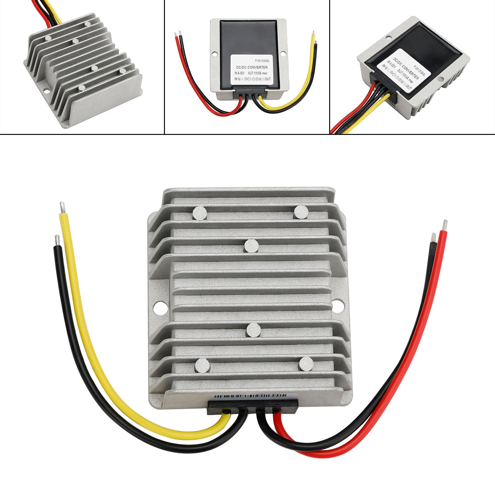 6-32V to 12V 5A DC-DC Voltage Stabilizer Car Power Supply Regulator Waterproof