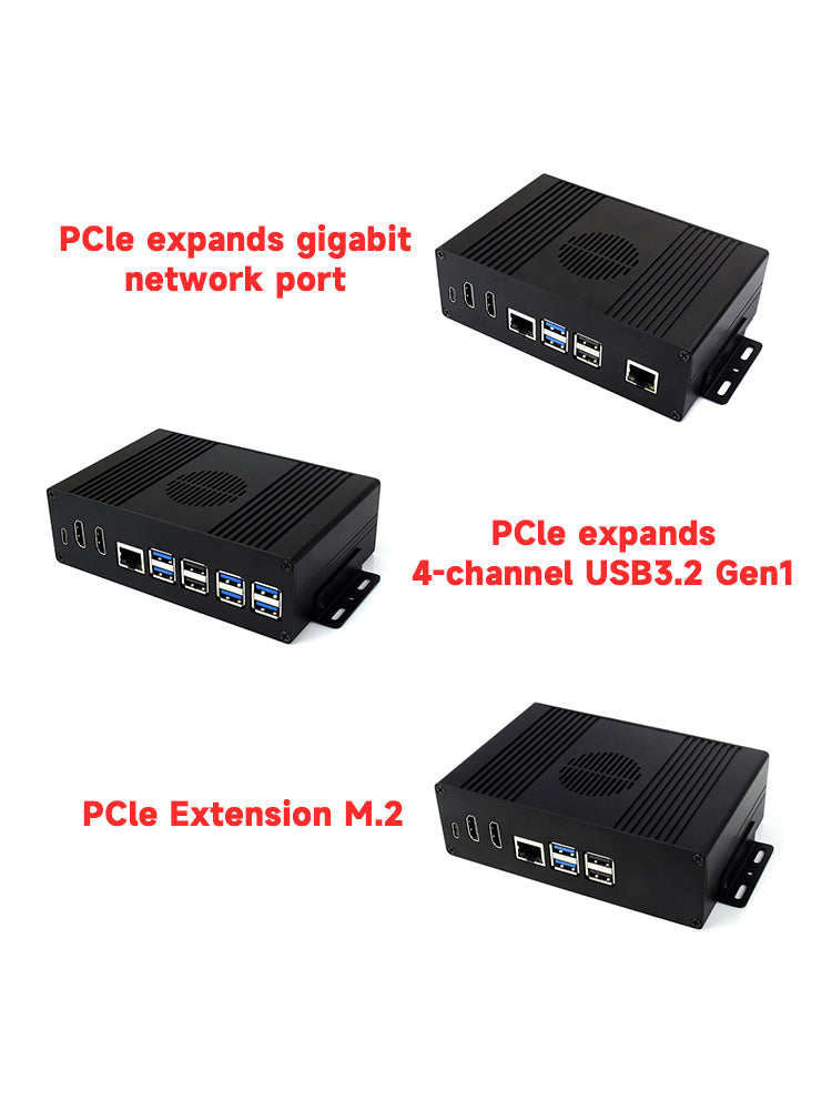 Raspberry Pi 5 Extension All-in-One PCIE Extension Plate Double HDMI 4K Output